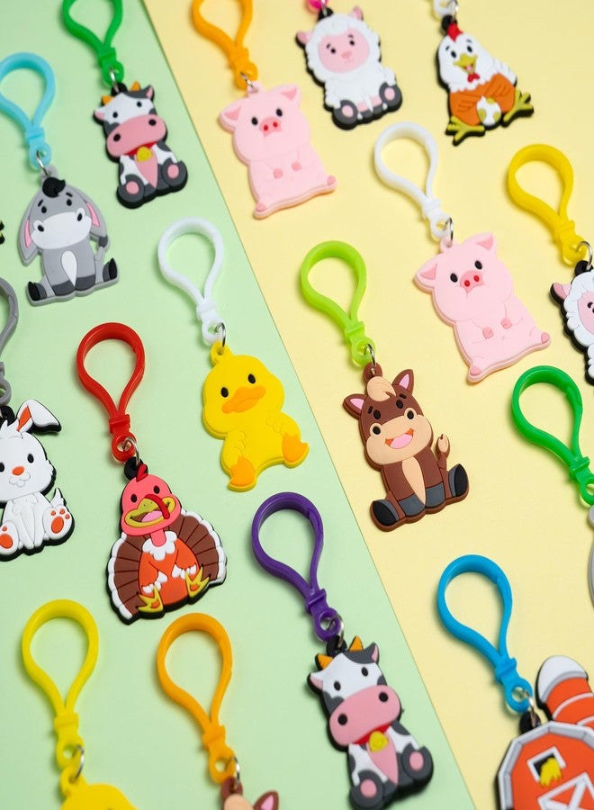 DMIGHT Farm Animals Birthday Party Favors Set 82 PCS Barnyard Animal Masks Sticker Keychains Straw Slap wristbands Rubber Pigs Gift for Kids Birthday Party Baby Shower Goodie Bag Filles Supplies - Image 5